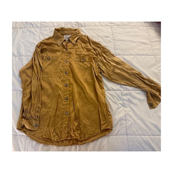 Orange Silk Button Down Blouse - Size L - Picture 1 of 6
